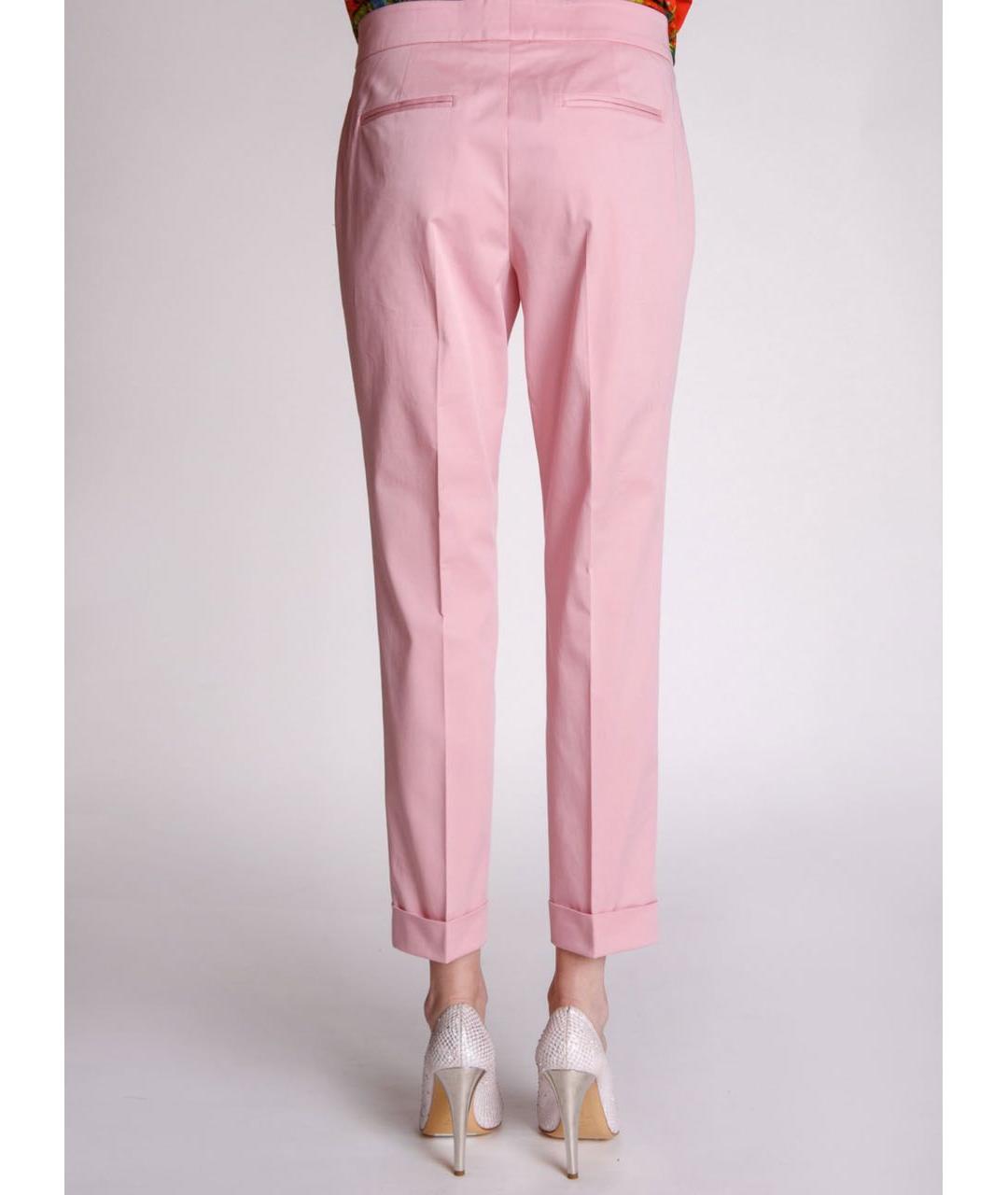 ETRO Розовые хлопко-эластановые брюки узкие, фото 5