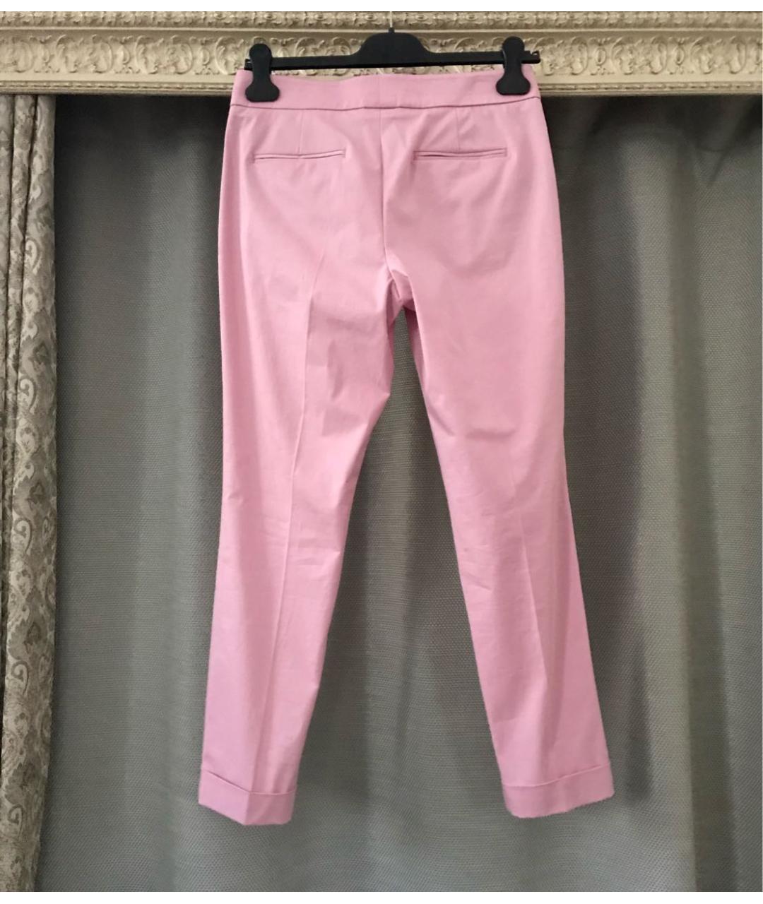 ETRO Розовые хлопко-эластановые брюки узкие, фото 7