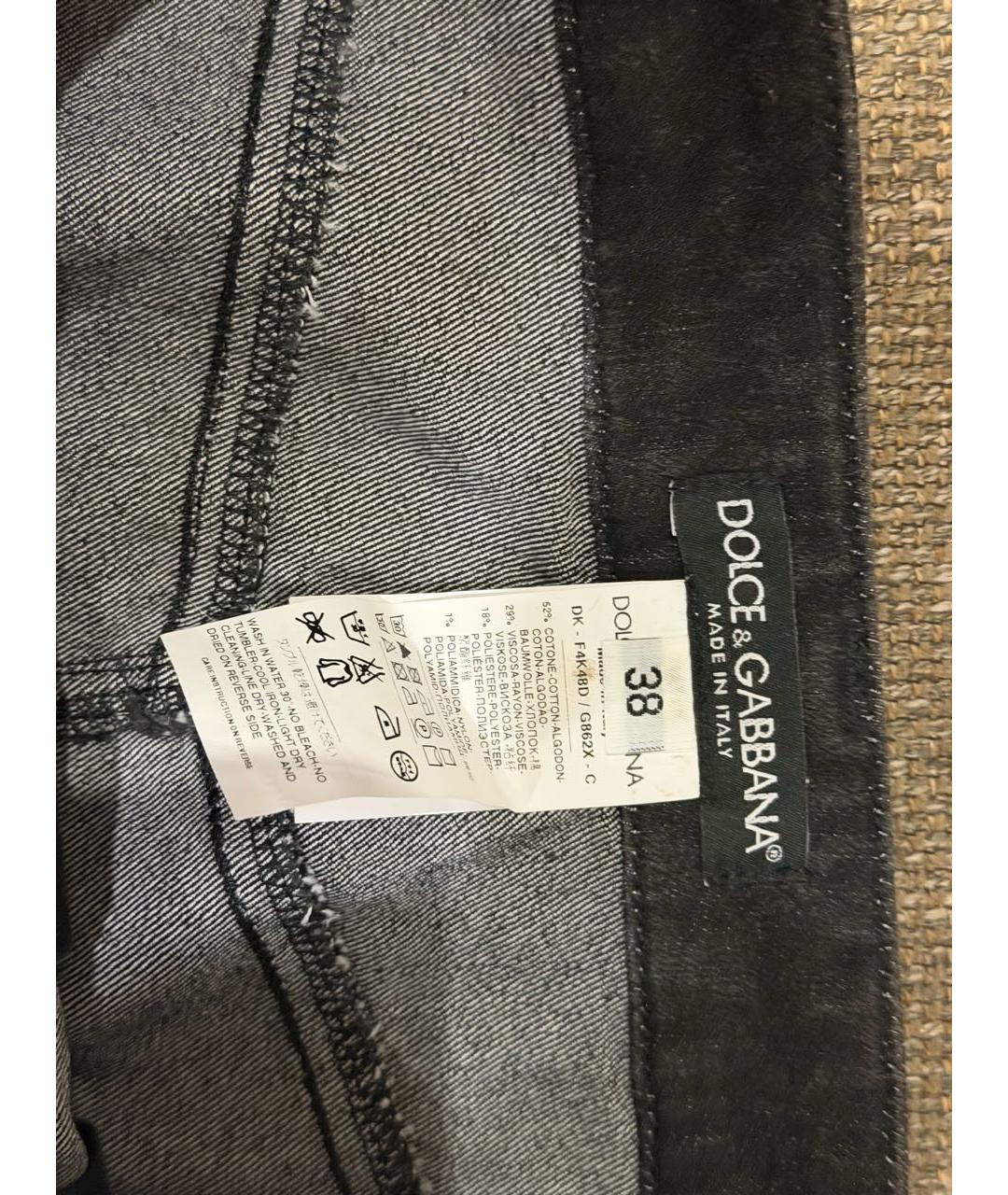 DOLCE&GABBANA Голубая деним юбка мини, фото 3