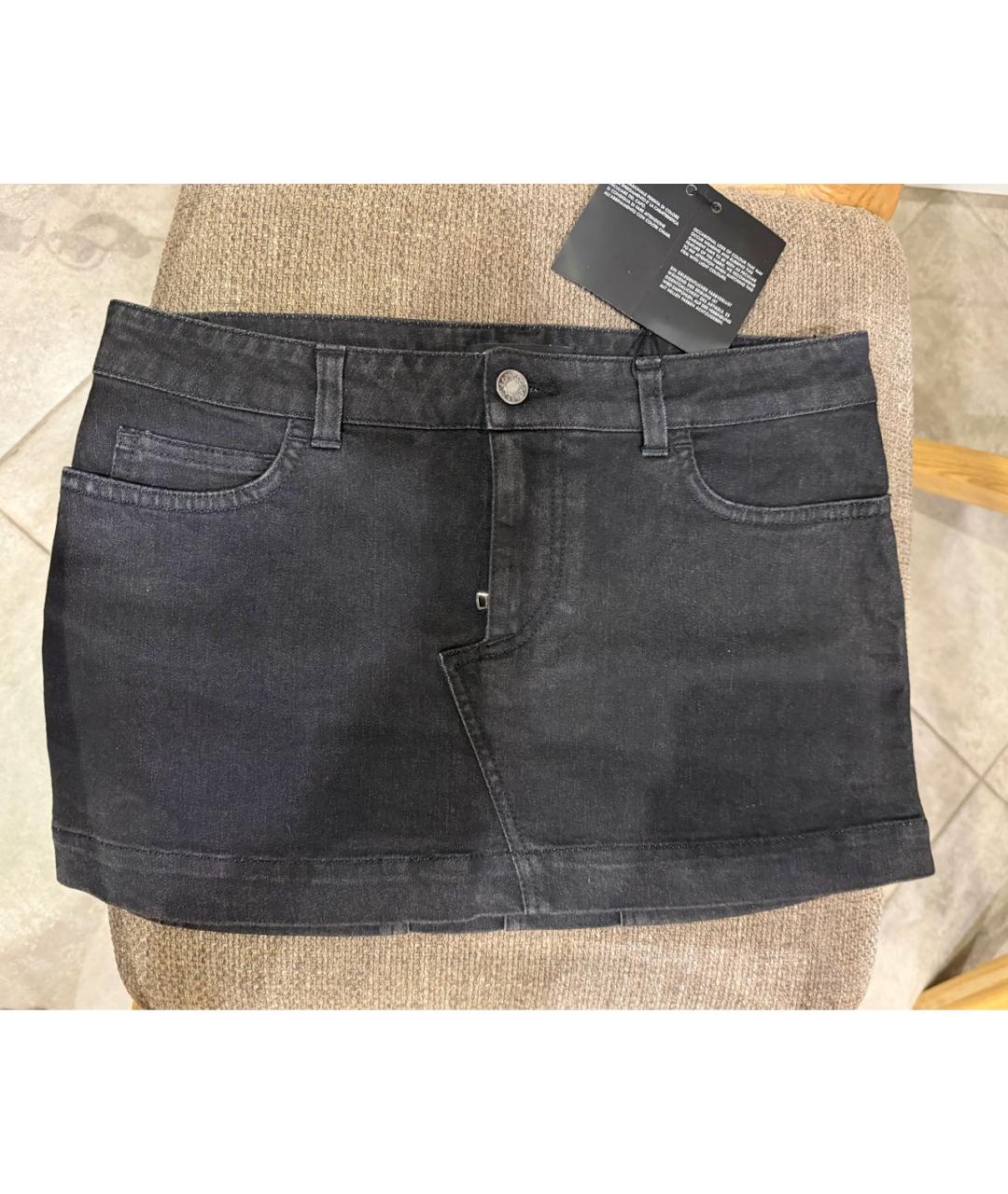 DOLCE&GABBANA Голубая деним юбка мини, фото 5