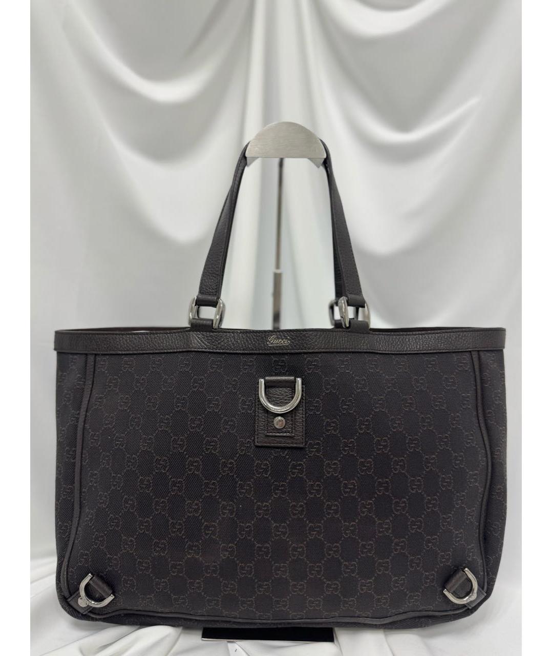 GUCCI Коричневая кожаная сумка тоут, фото 6