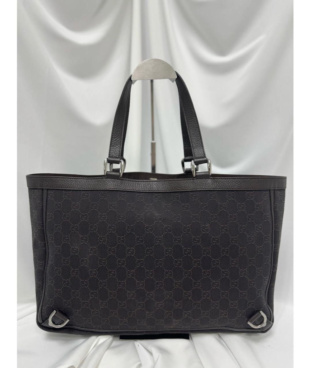 GUCCI Коричневая кожаная сумка тоут, фото 4