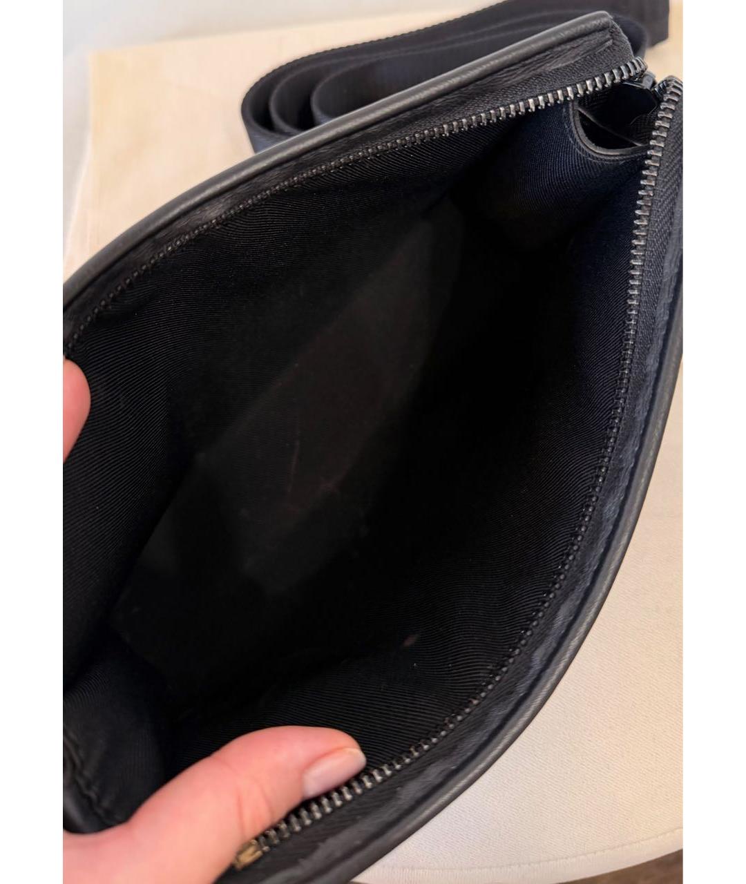 LOUIS VUITTON Черная кожаная сумка на плечо, фото 4