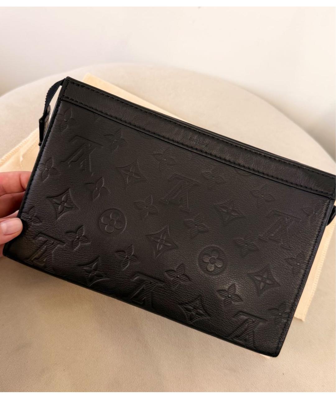 LOUIS VUITTON Черная кожаная сумка на плечо, фото 3