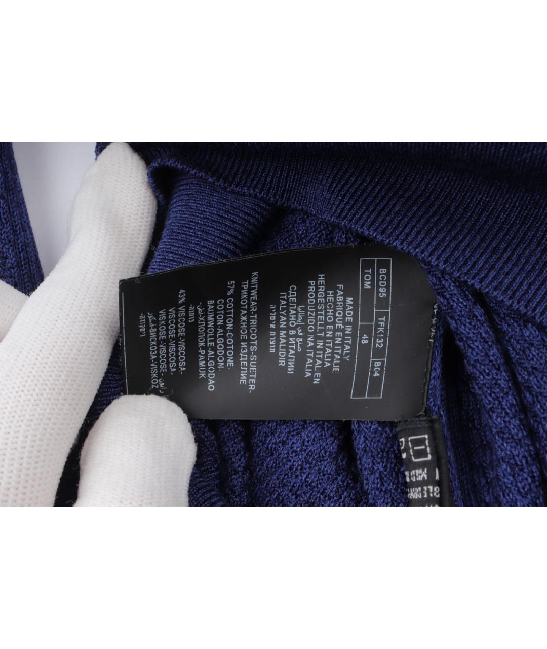 TOM FORD Темно-синий хлопковый джемпер / свитер, фото 7