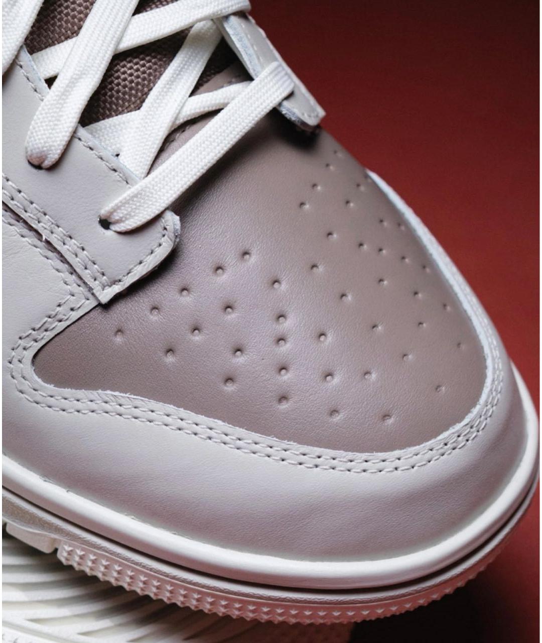 NIKE Бежевые кожаные низкие кроссовки / кеды, фото 3