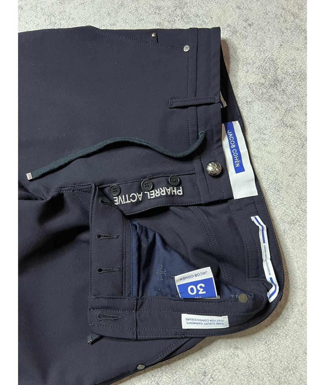 JACOB COHEN Темно-синие полиэстеровые повседневные брюки, фото 6