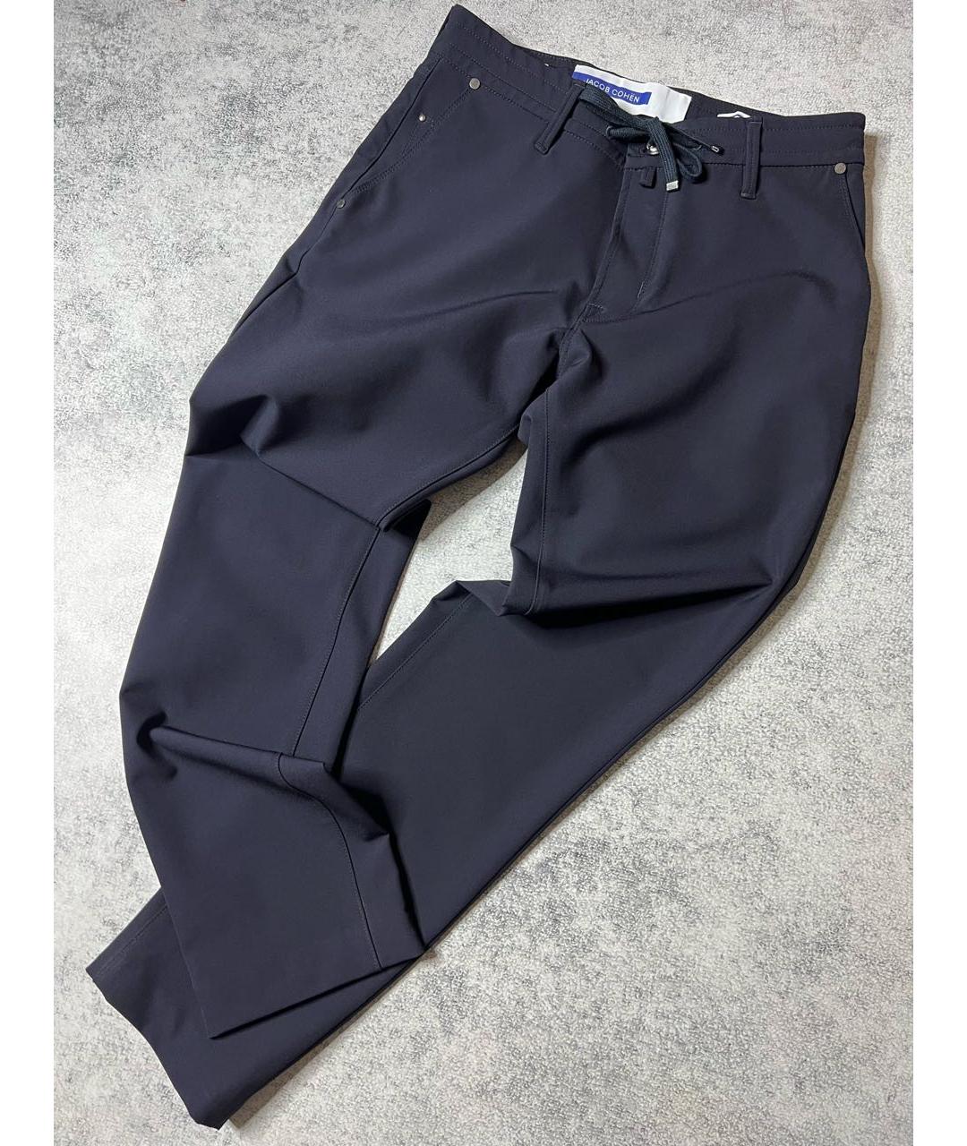 JACOB COHEN Темно-синие полиэстеровые повседневные брюки, фото 2