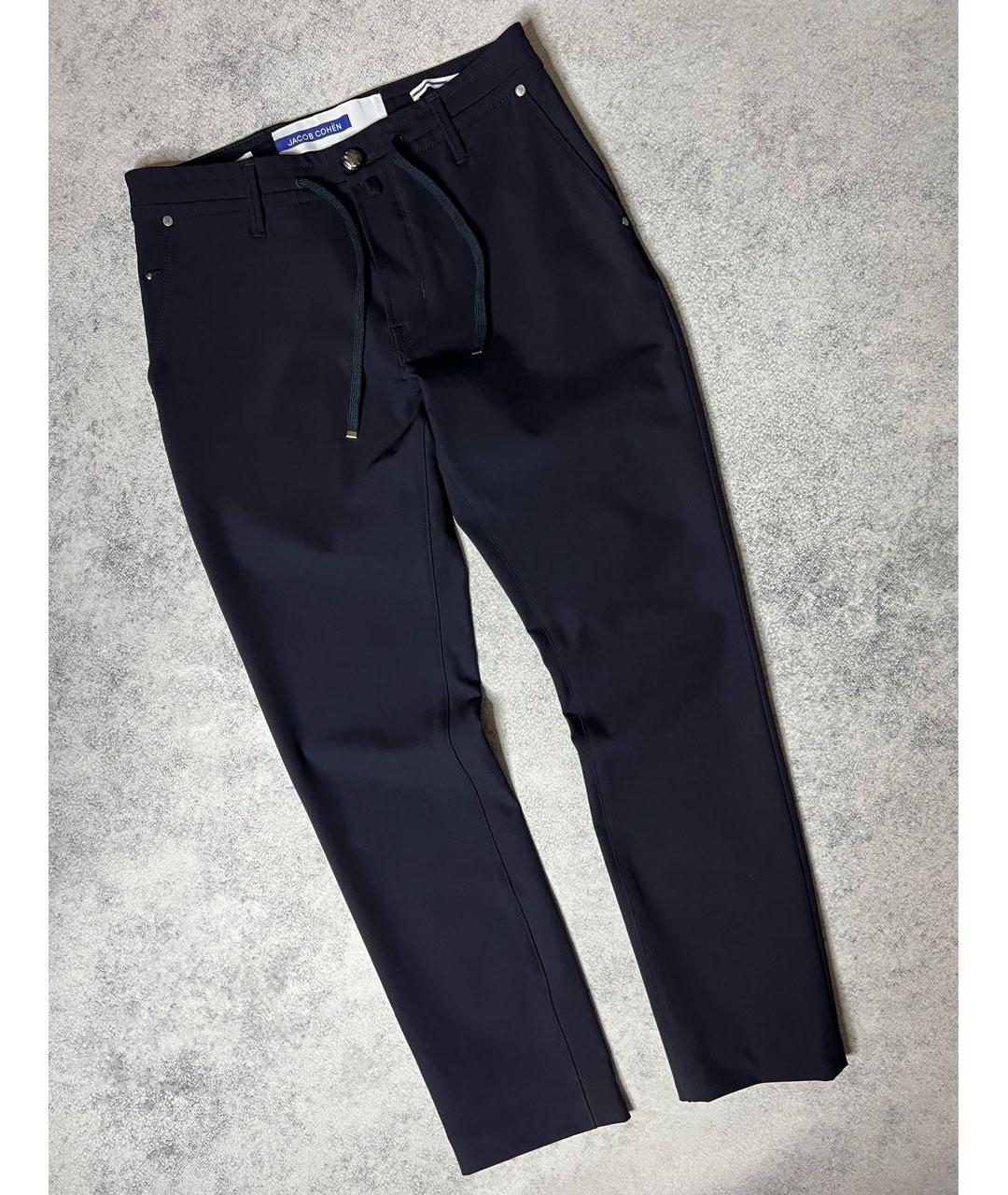 JACOB COHEN Темно-синие полиэстеровые повседневные брюки, фото 9