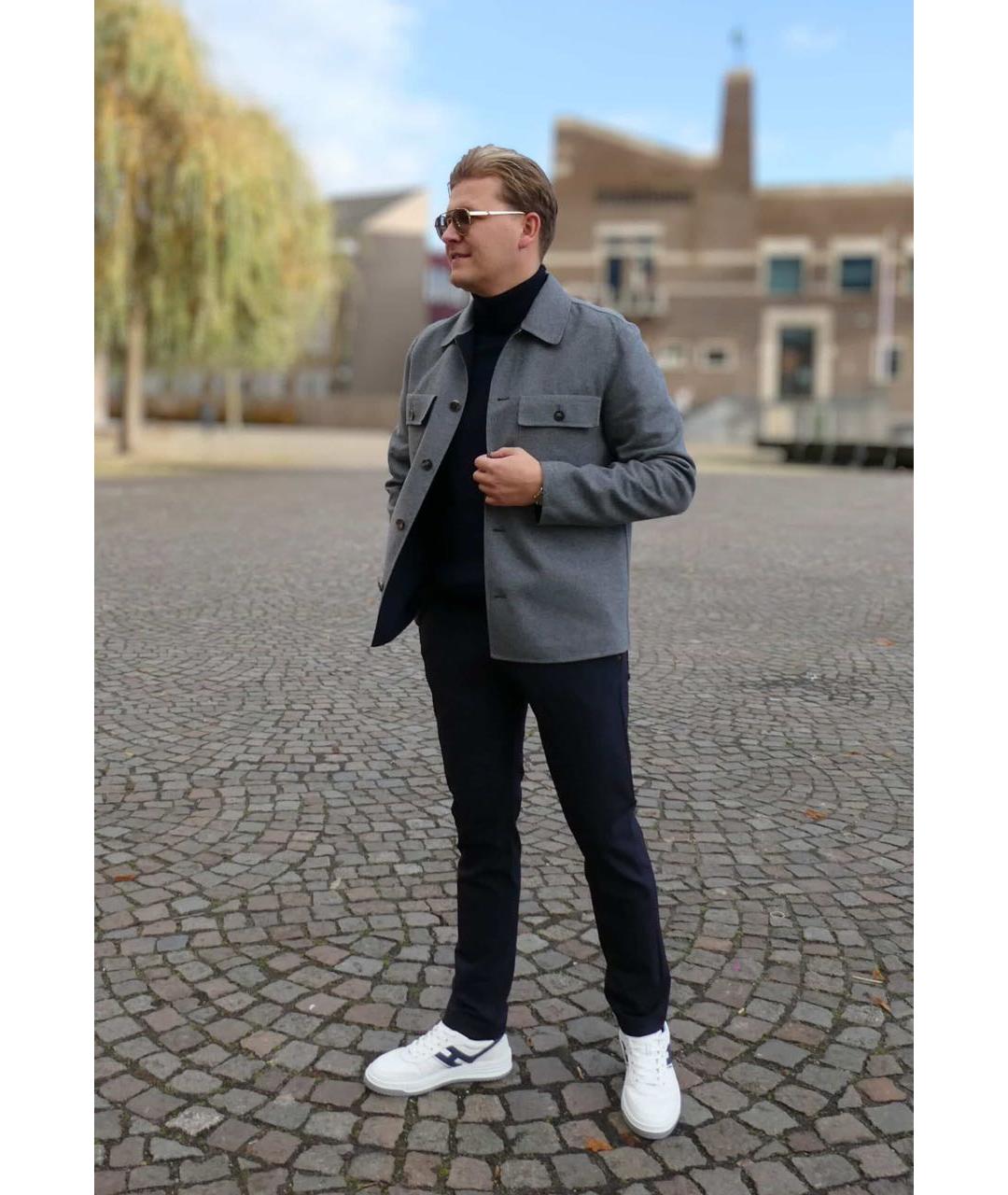 JACOB COHEN Темно-синие полиэстеровые повседневные брюки, фото 3