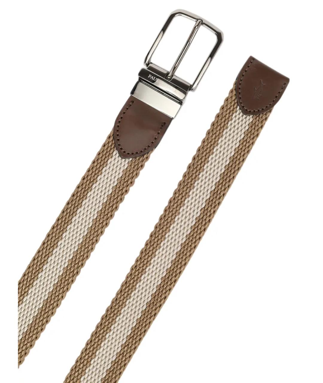 PAUL & SHARK Бежевый пелетеный ремень, фото 3