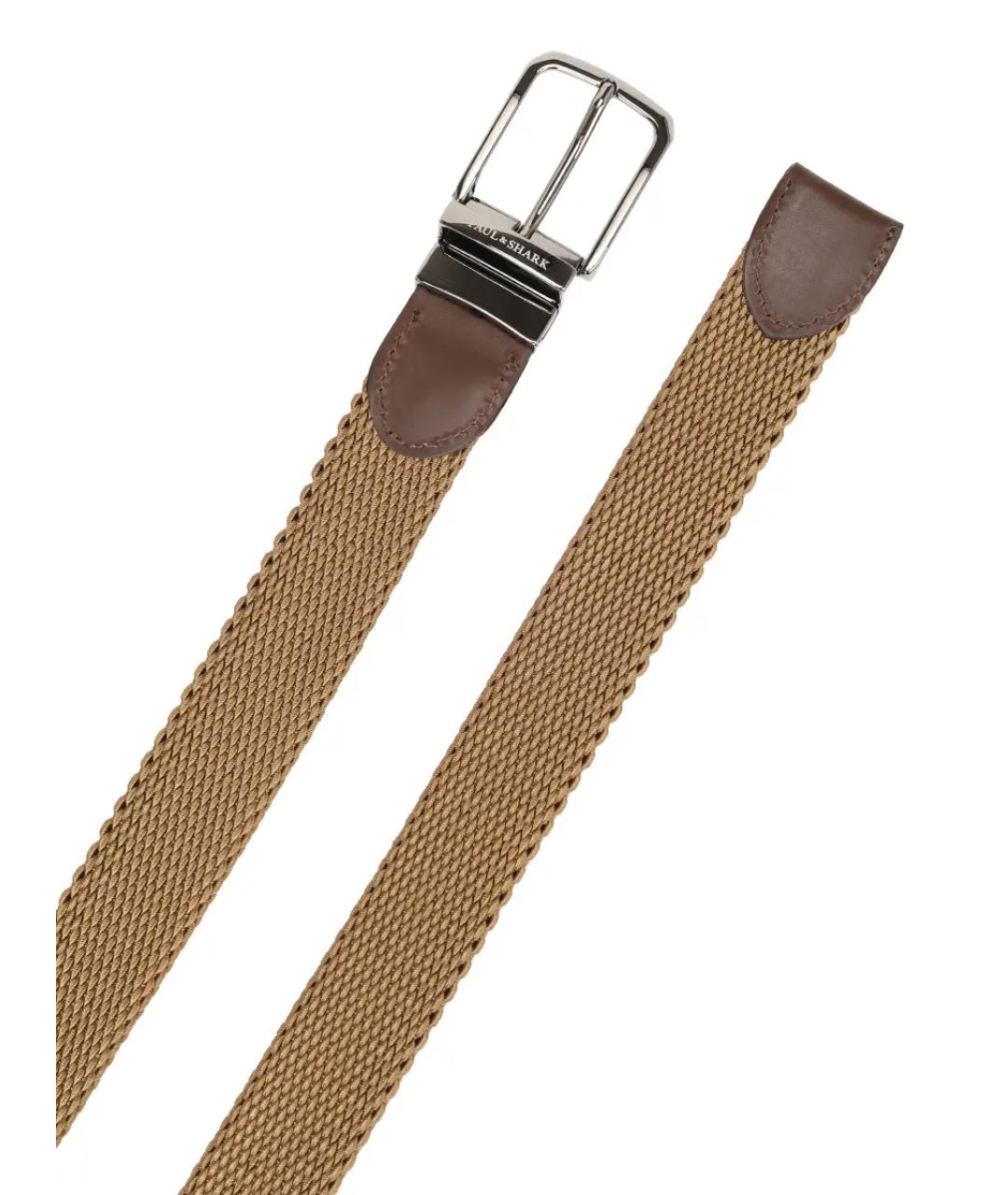 PAUL & SHARK Бежевый пелетеный ремень, фото 4
