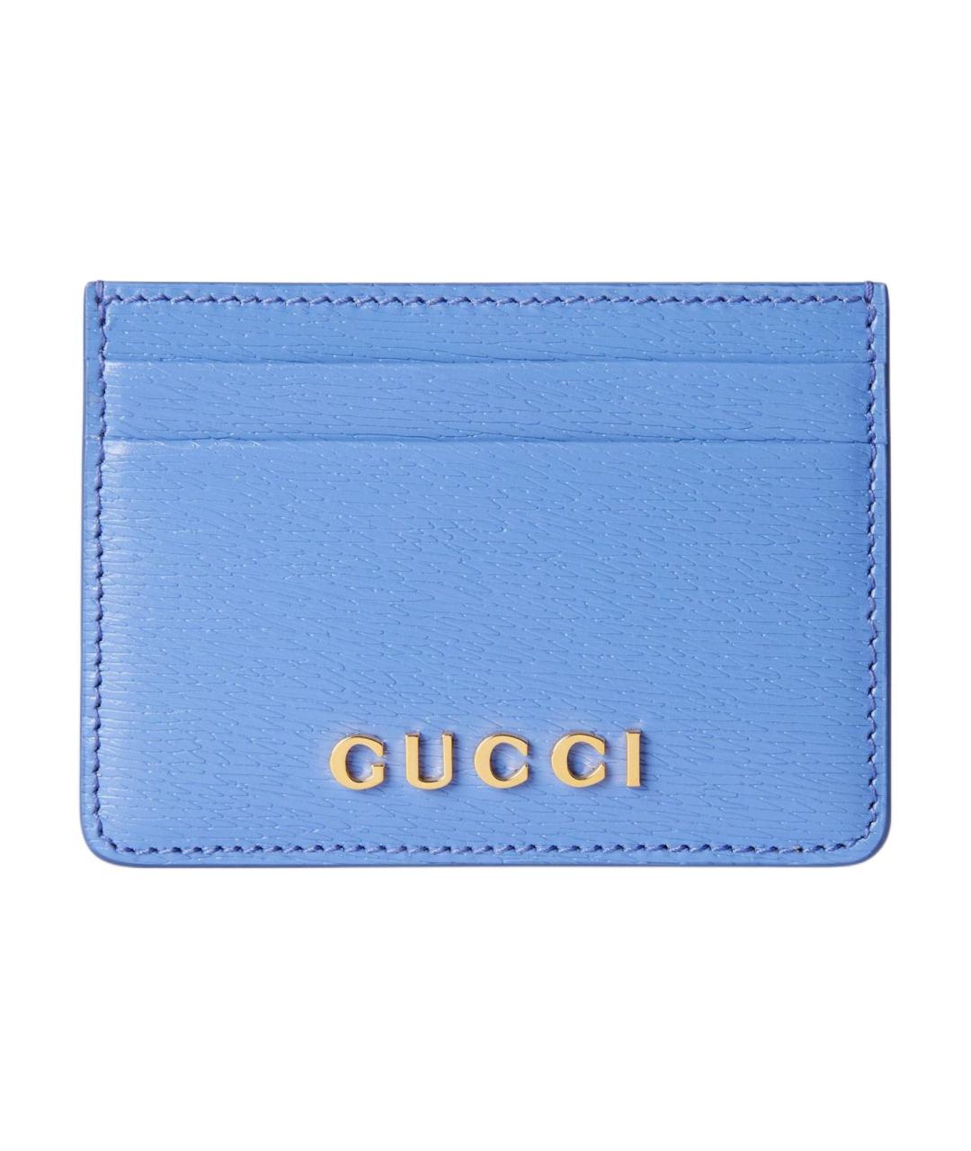 GUCCI Синий кожаный кардхолдер, фото 1