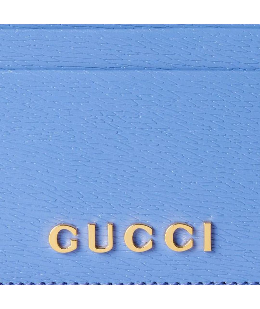 GUCCI Синий кожаный кардхолдер, фото 4