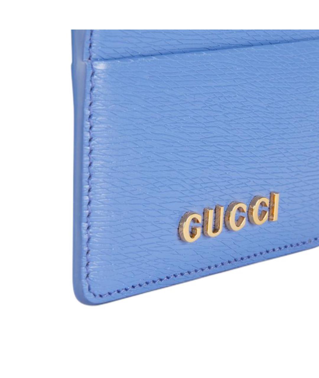 GUCCI Синий кожаный кардхолдер, фото 5