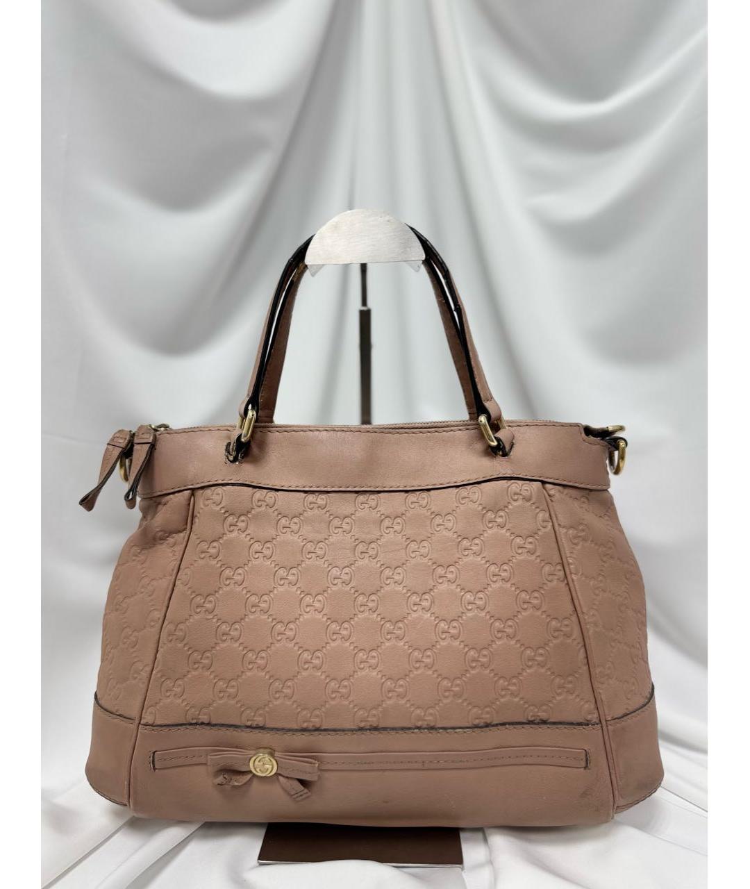 GUCCI Розовая кожаная сумка тоут, фото 4