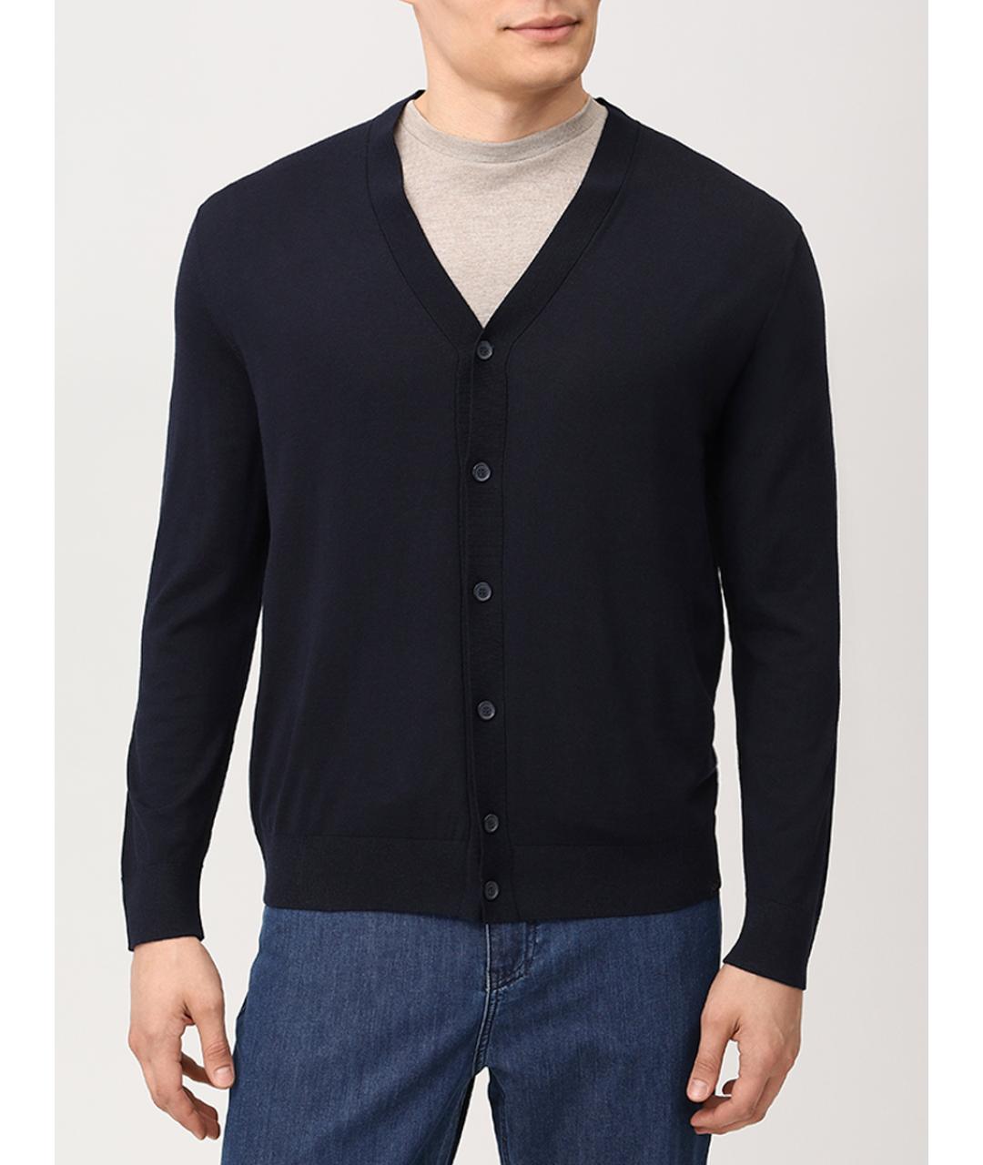 PAUL & SHARK Темно-синий шерстяной кардиган, фото 4