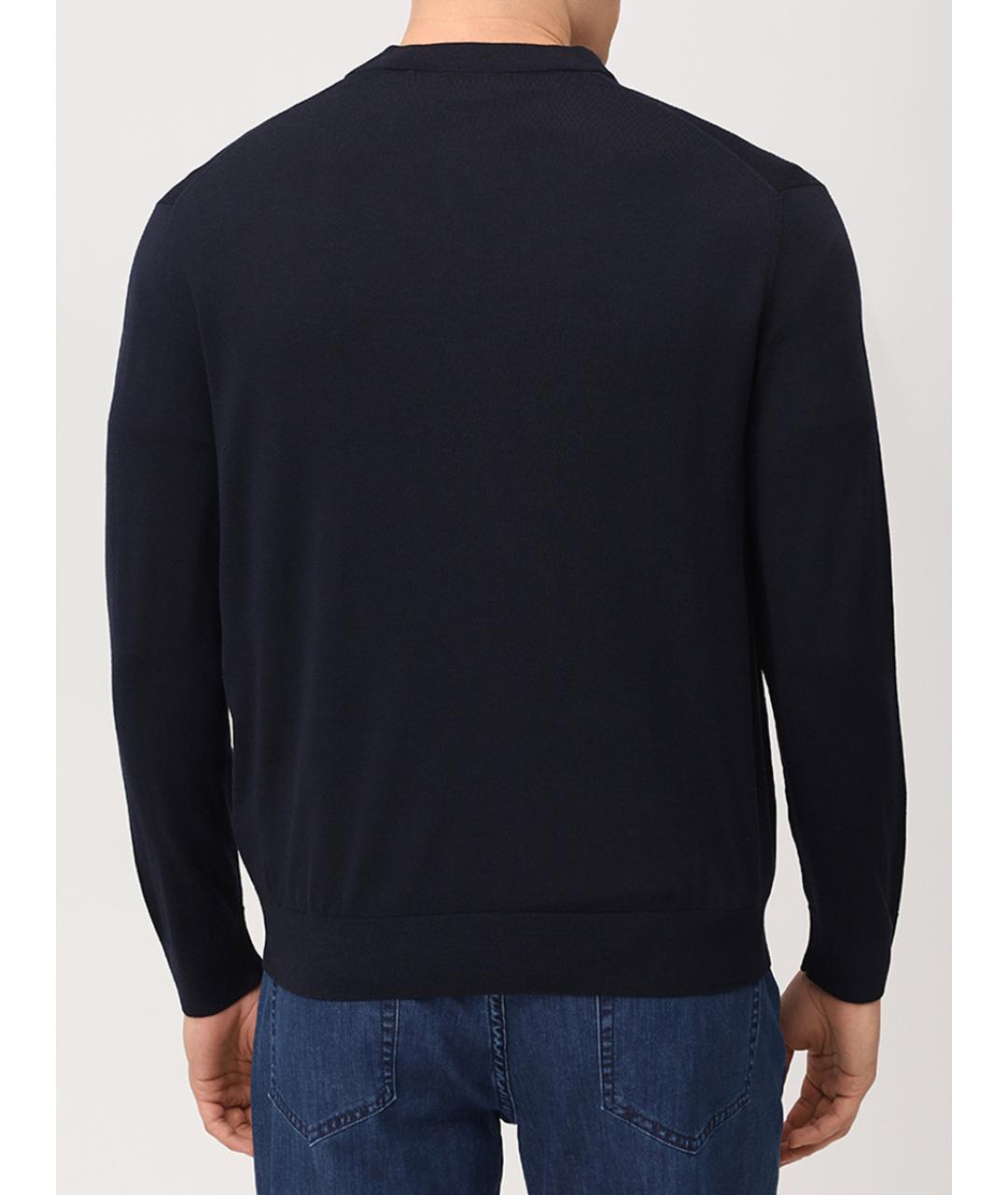 PAUL & SHARK Темно-синий шерстяной кардиган, фото 3