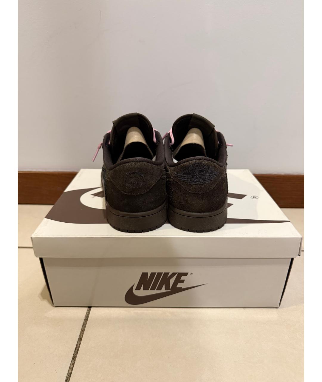 JORDAN Коричневые замшевые низкие кроссовки / кеды, фото 4