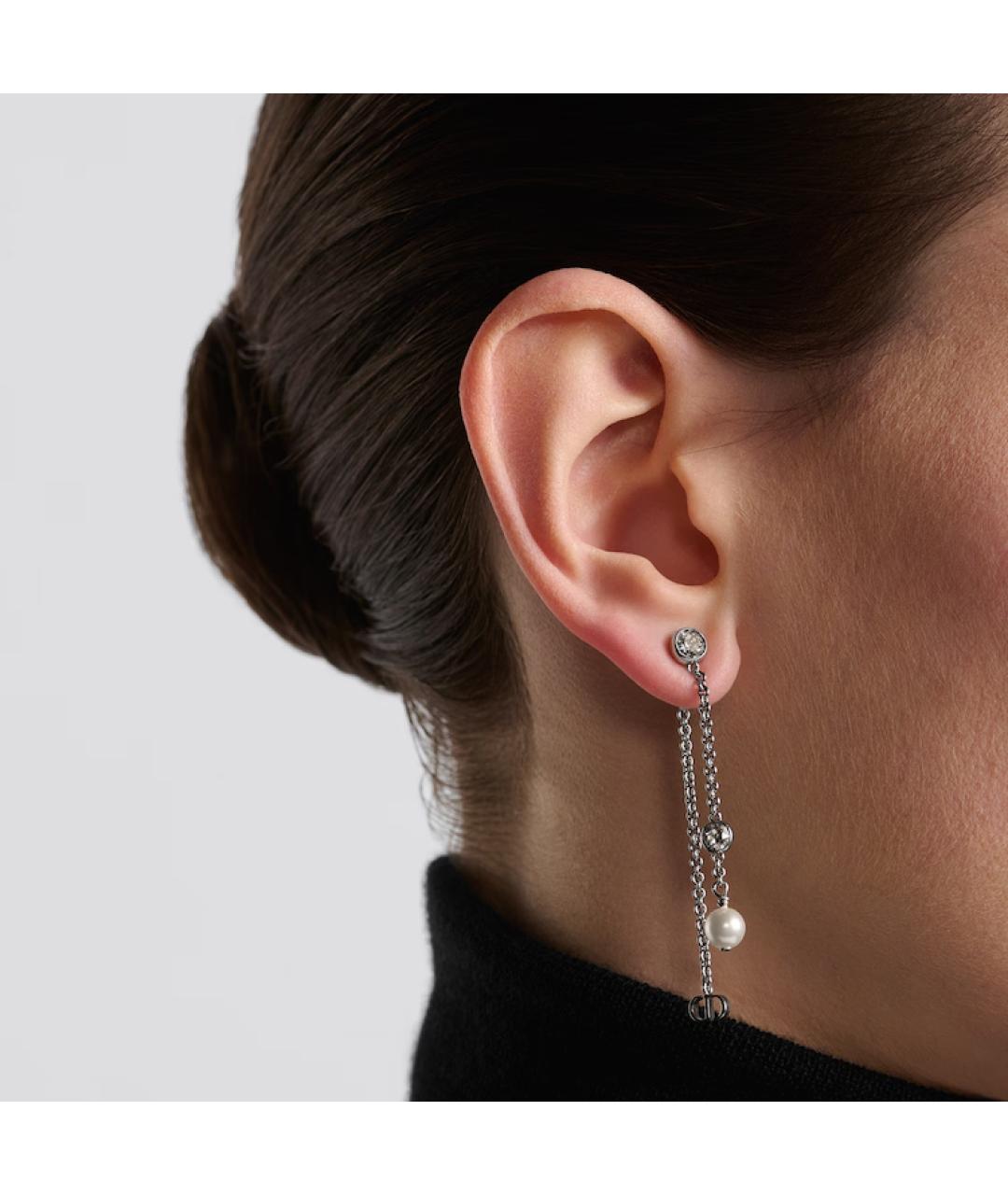 CHRISTIAN DIOR Серебряные металлические серьги, фото 4