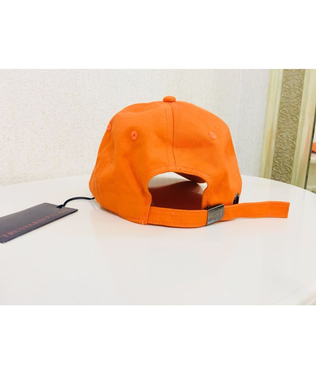 TRUSSARDI JEANS Оранжевая хлопковая кепка, фото 3