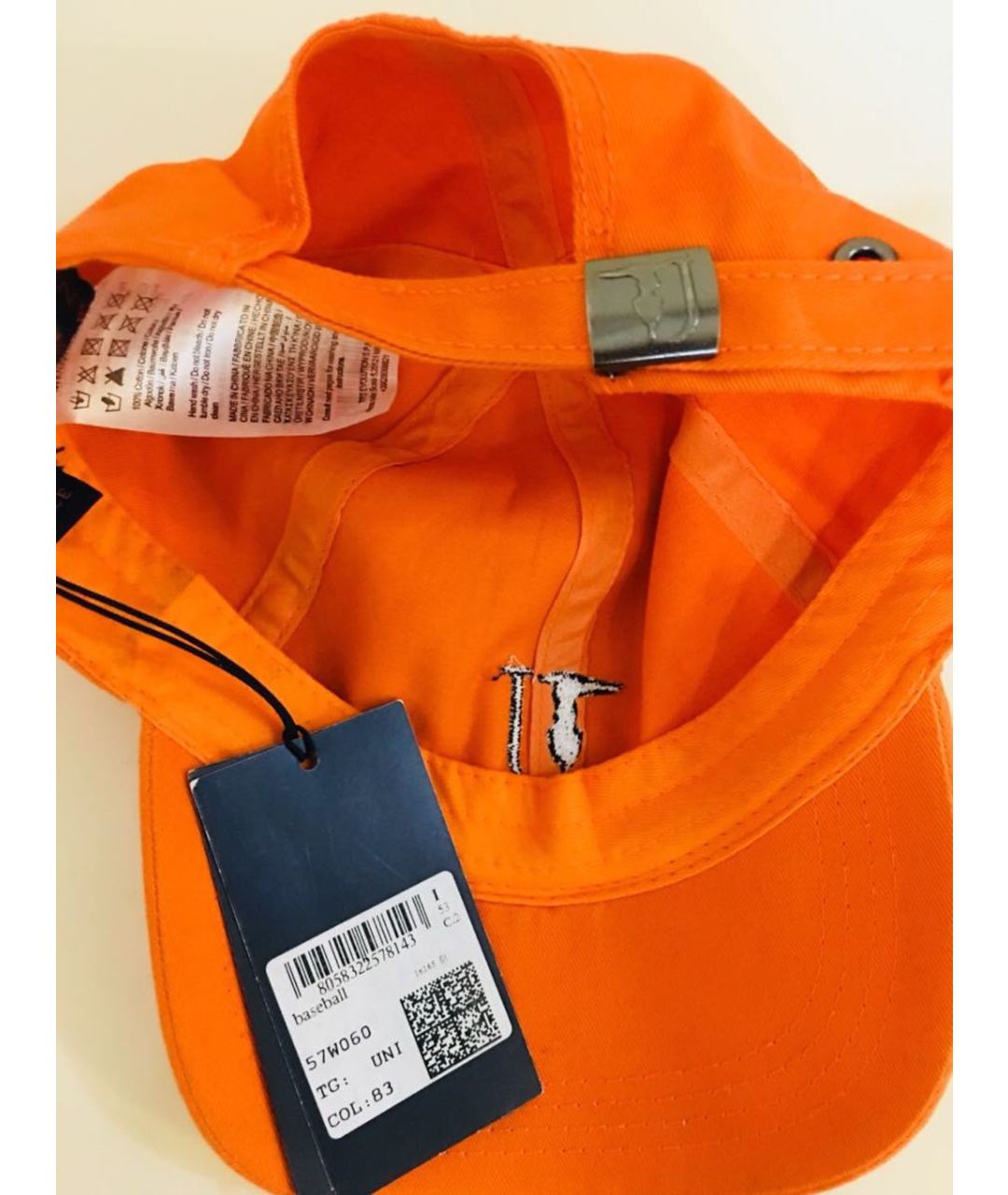 TRUSSARDI JEANS Оранжевая хлопковая кепка, фото 6