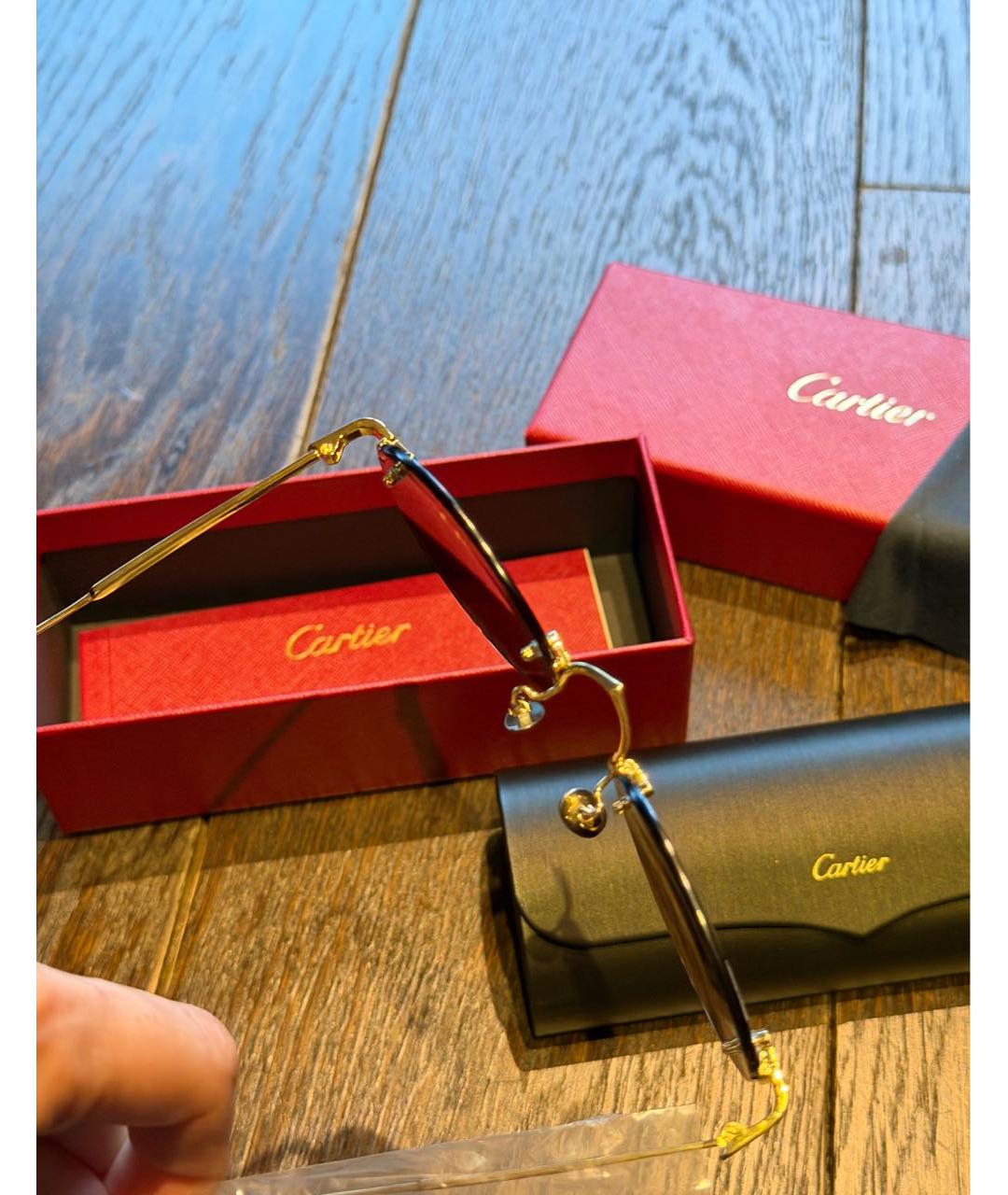 CARTIER Золотые металлические солнцезащитные очки, фото 4