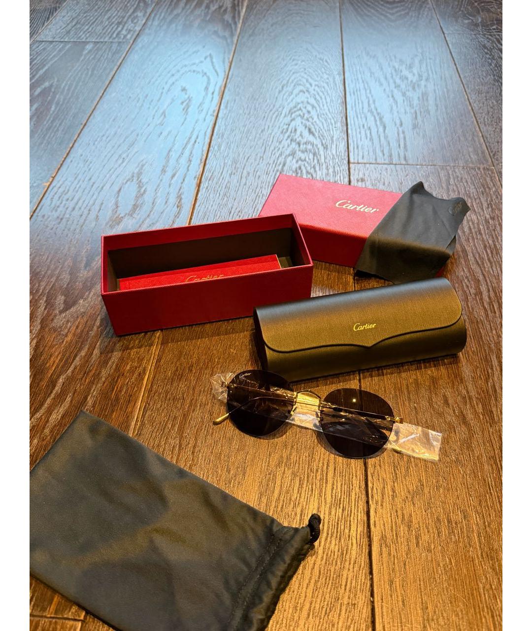 CARTIER Золотые металлические солнцезащитные очки, фото 5