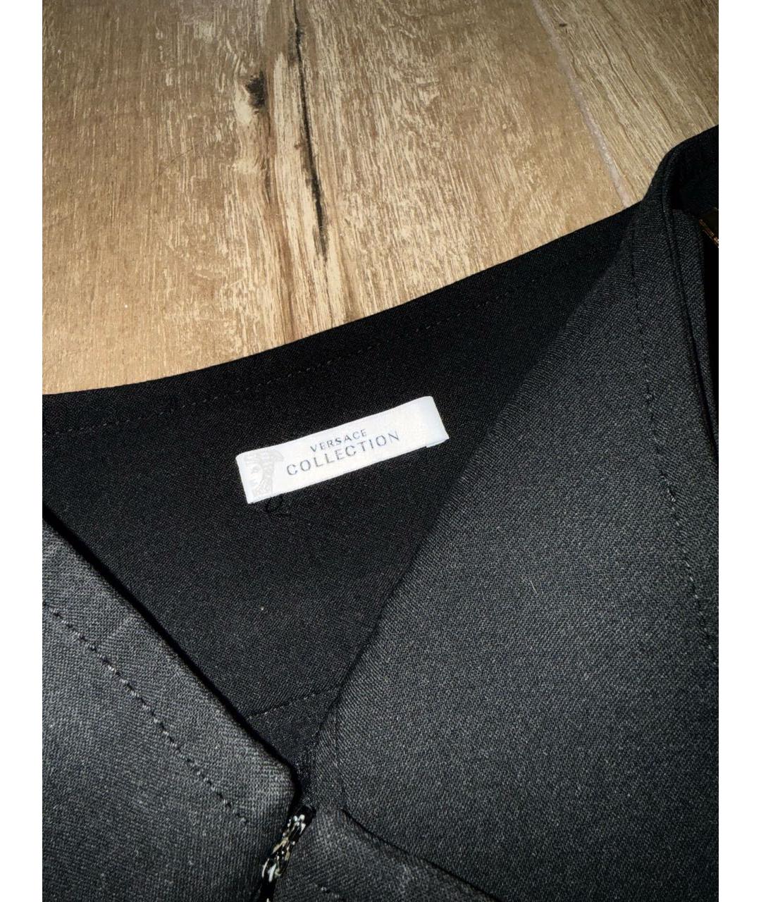 VERSACE COLLECTION Черная полиэстеровая юбка мини, фото 5