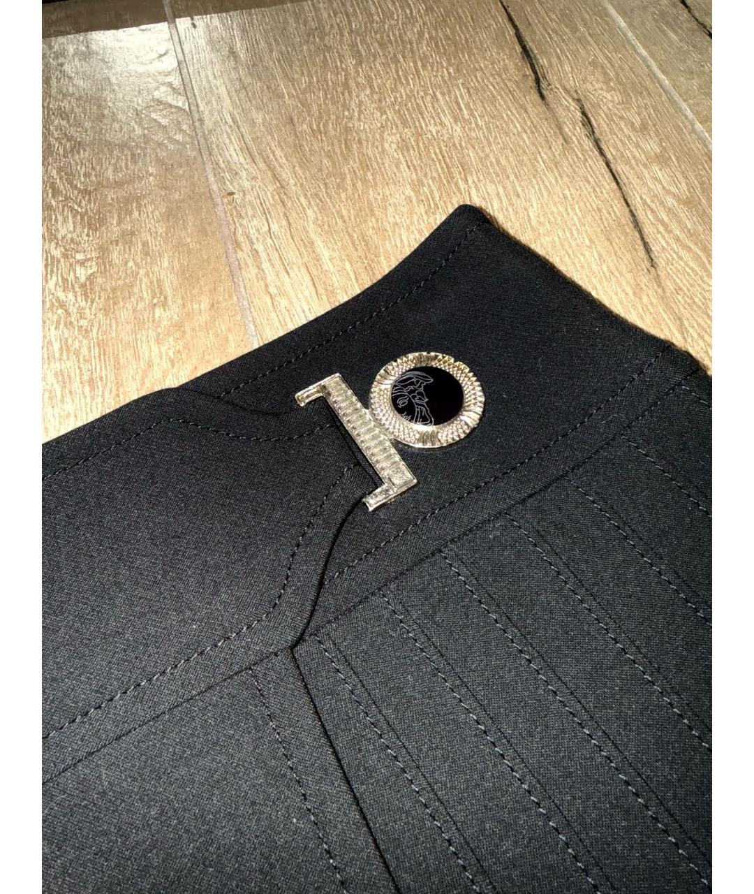 VERSACE COLLECTION Черная полиэстеровая юбка мини, фото 4