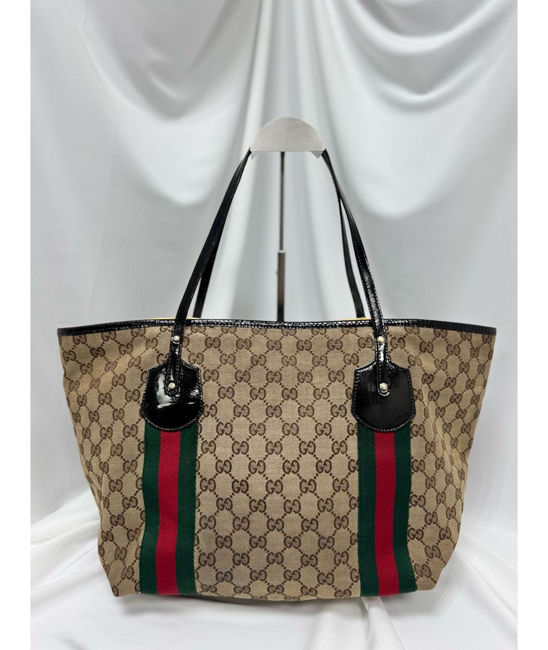 GUCCI Черная кожаная сумка тоут, фото 4