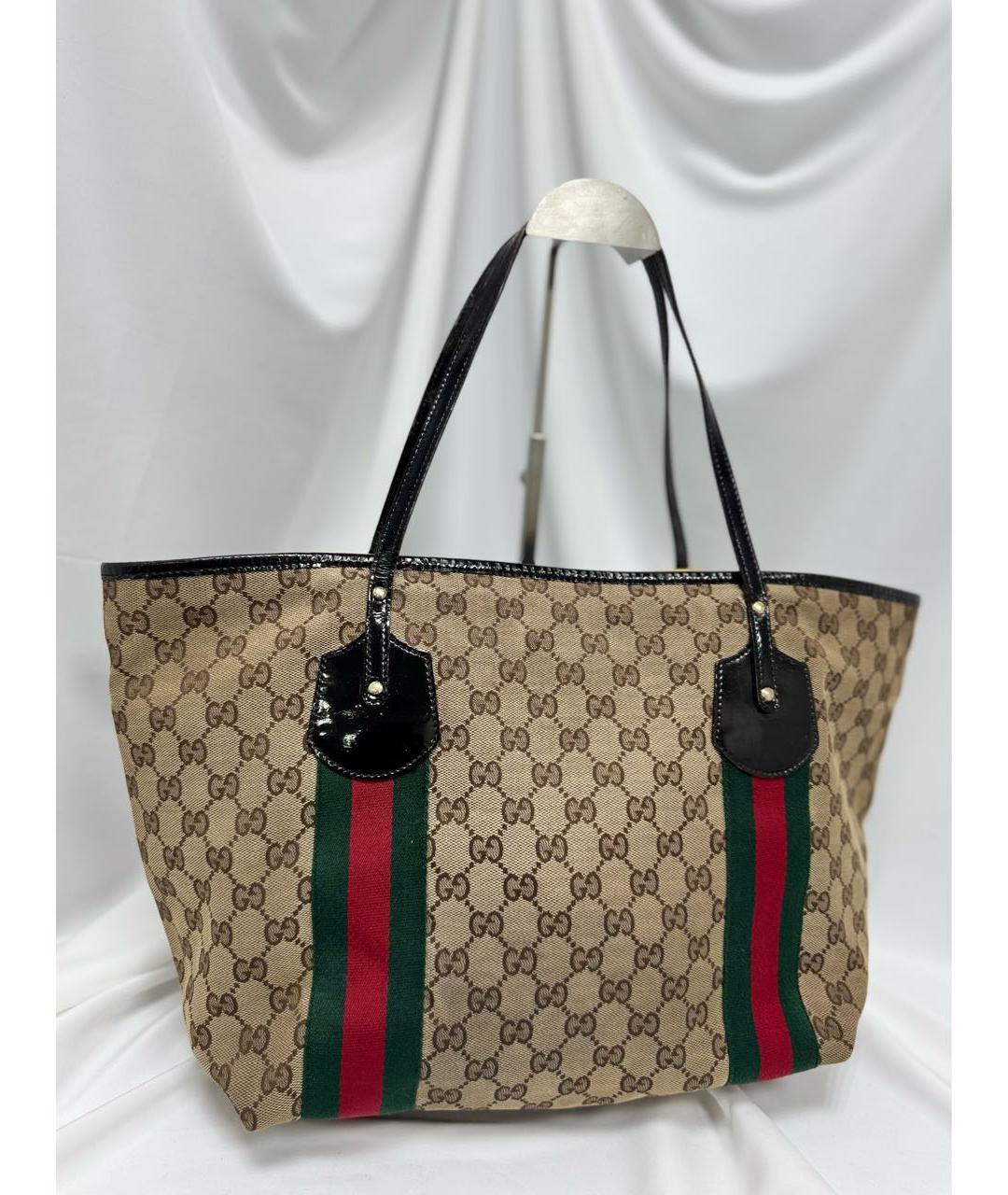 GUCCI Черная кожаная сумка тоут, фото 3