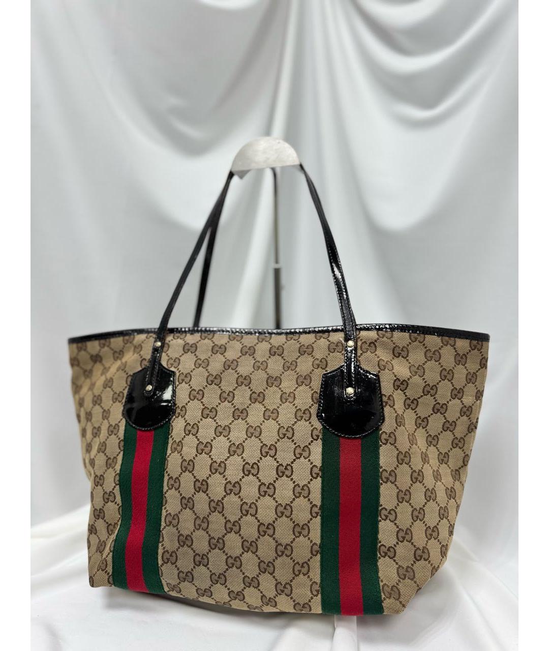 GUCCI Черная кожаная сумка тоут, фото 2