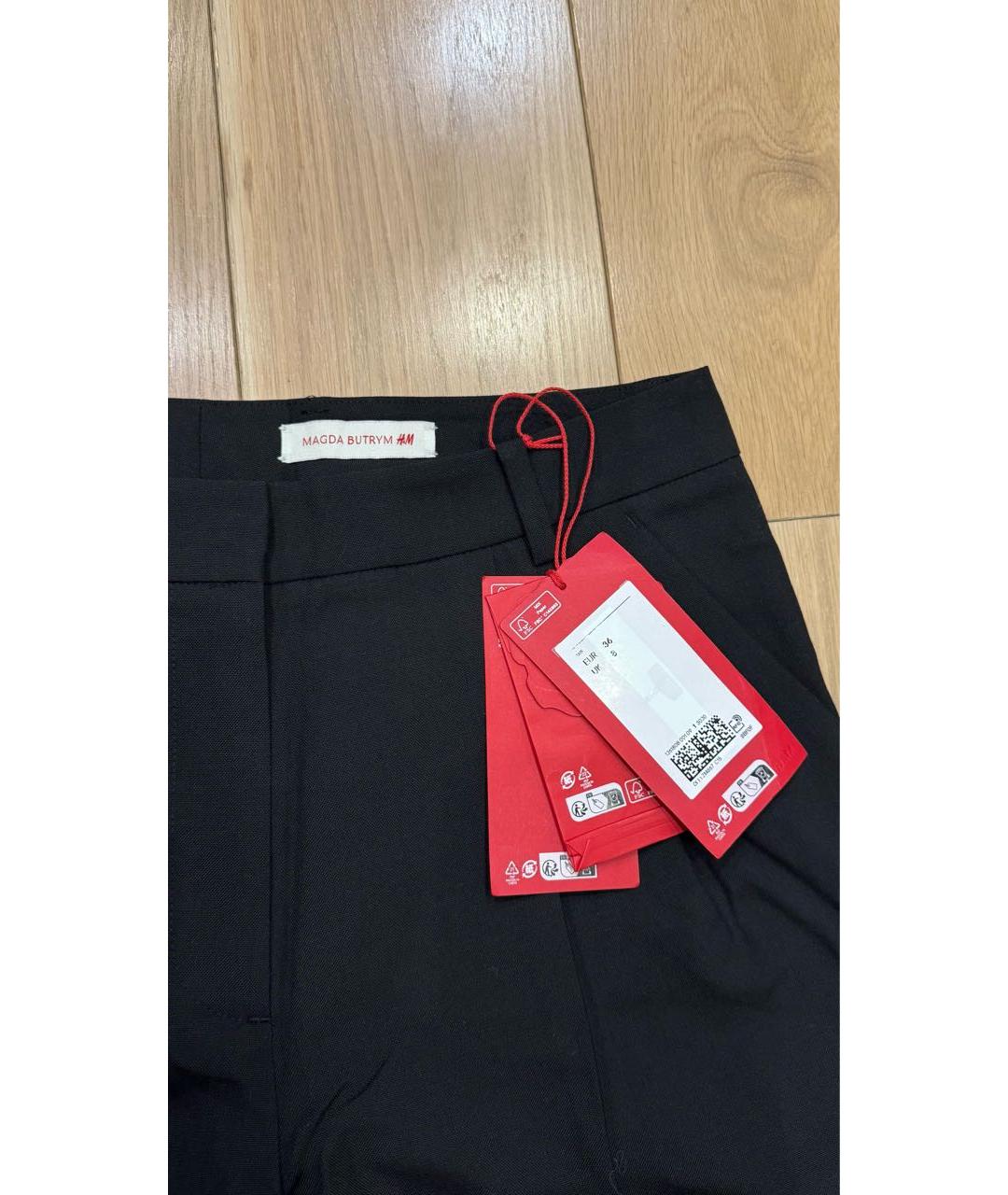 MAGDA BUTRYM Черные шерстяные брюки широкие, фото 4