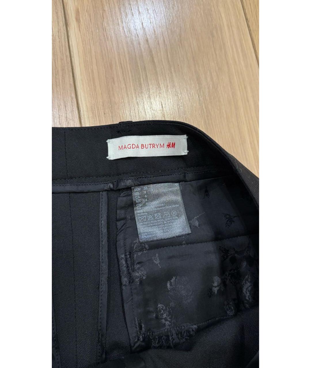 MAGDA BUTRYM Черные шерстяные брюки широкие, фото 5