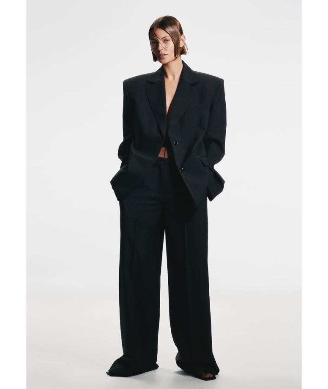 MAGDA BUTRYM Черные шерстяные брюки широкие, фото 2