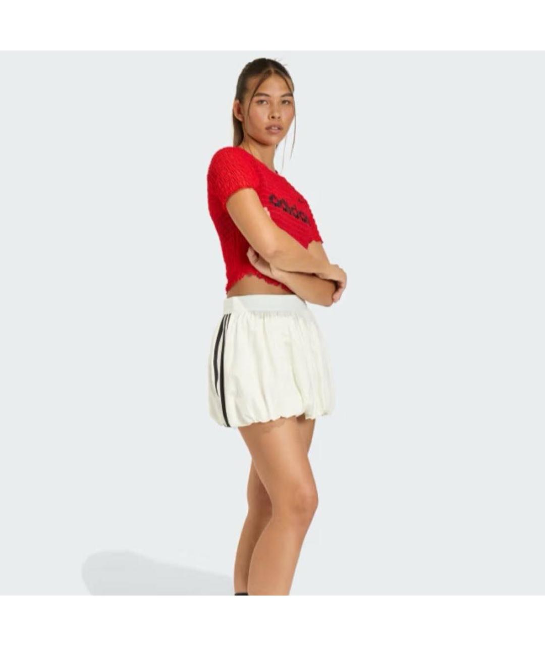 ADIDAS Белая полиэстеровая юбка мини, фото 2