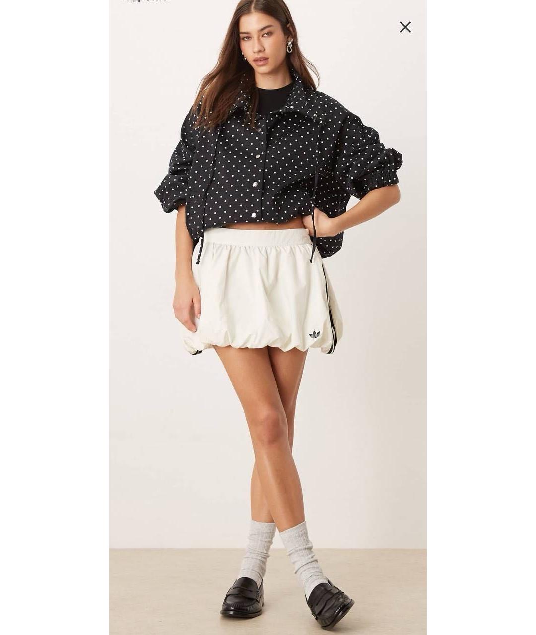 ADIDAS Белая полиэстеровая юбка мини, фото 4