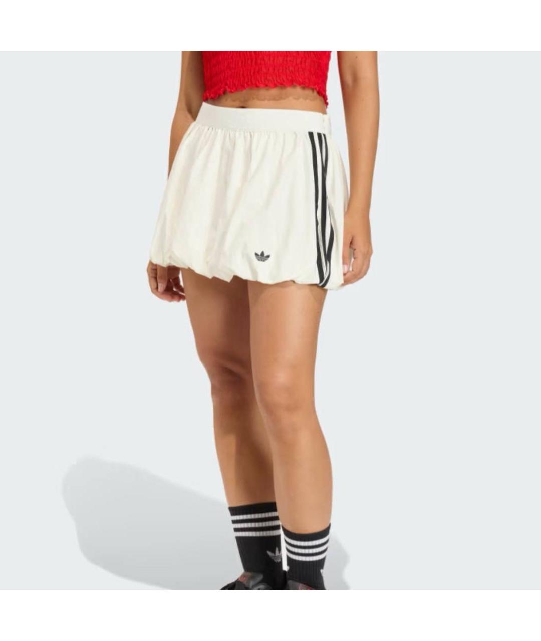 ADIDAS Белая полиэстеровая юбка мини, фото 3
