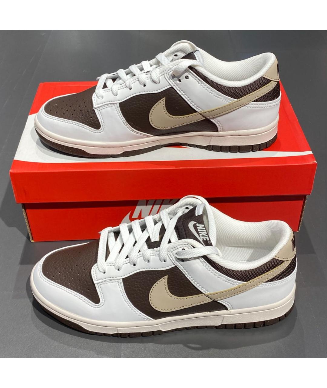 NIKE Коричневые кожаные кроссовки, фото 7