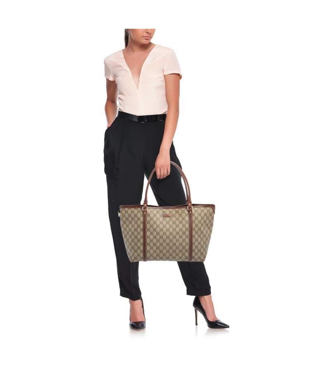 GUCCI Коричневая кожаная сумка с короткими ручками, фото 5