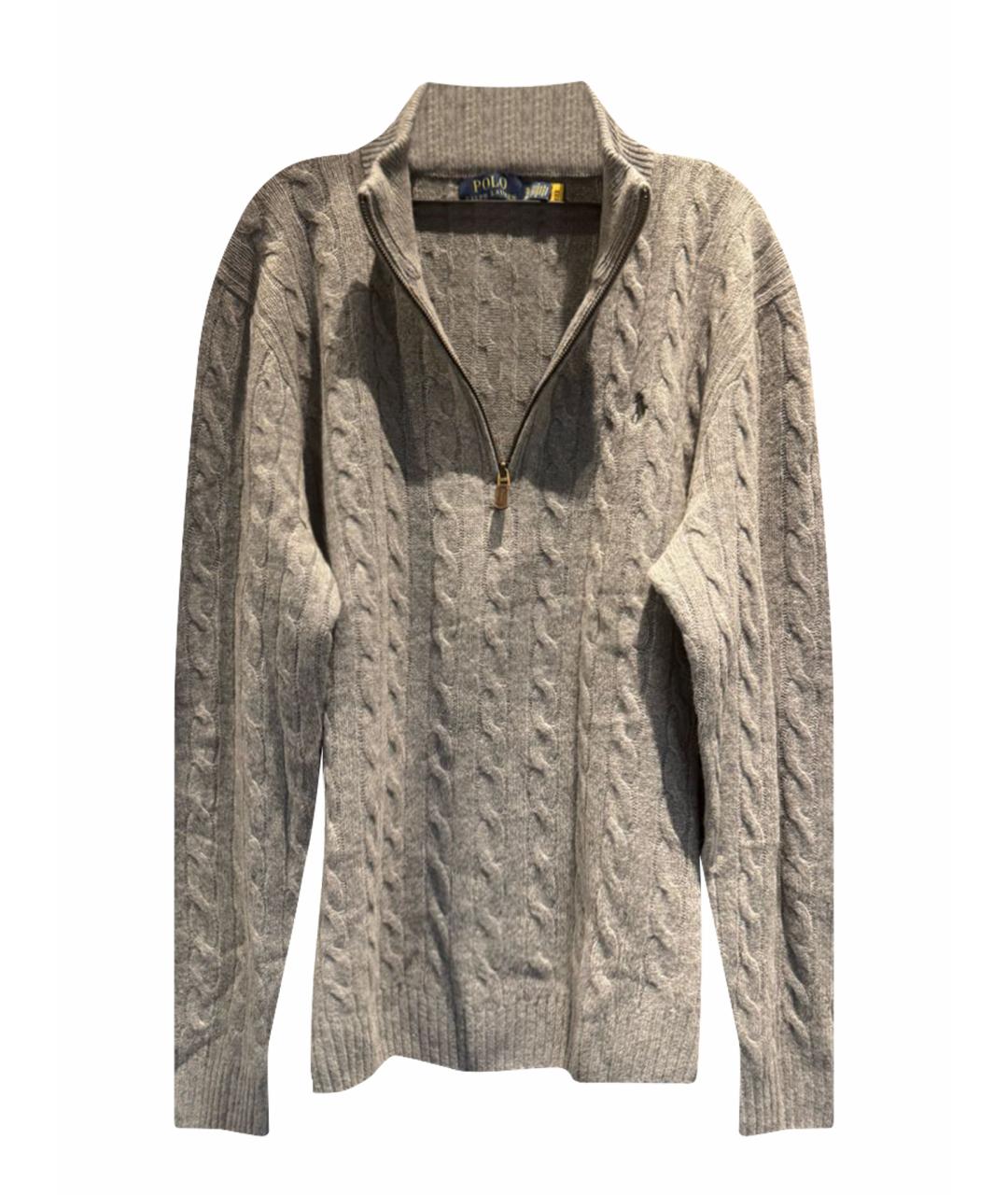 RALPH LAUREN Серый шерстяной джемпер / свитер, фото 1