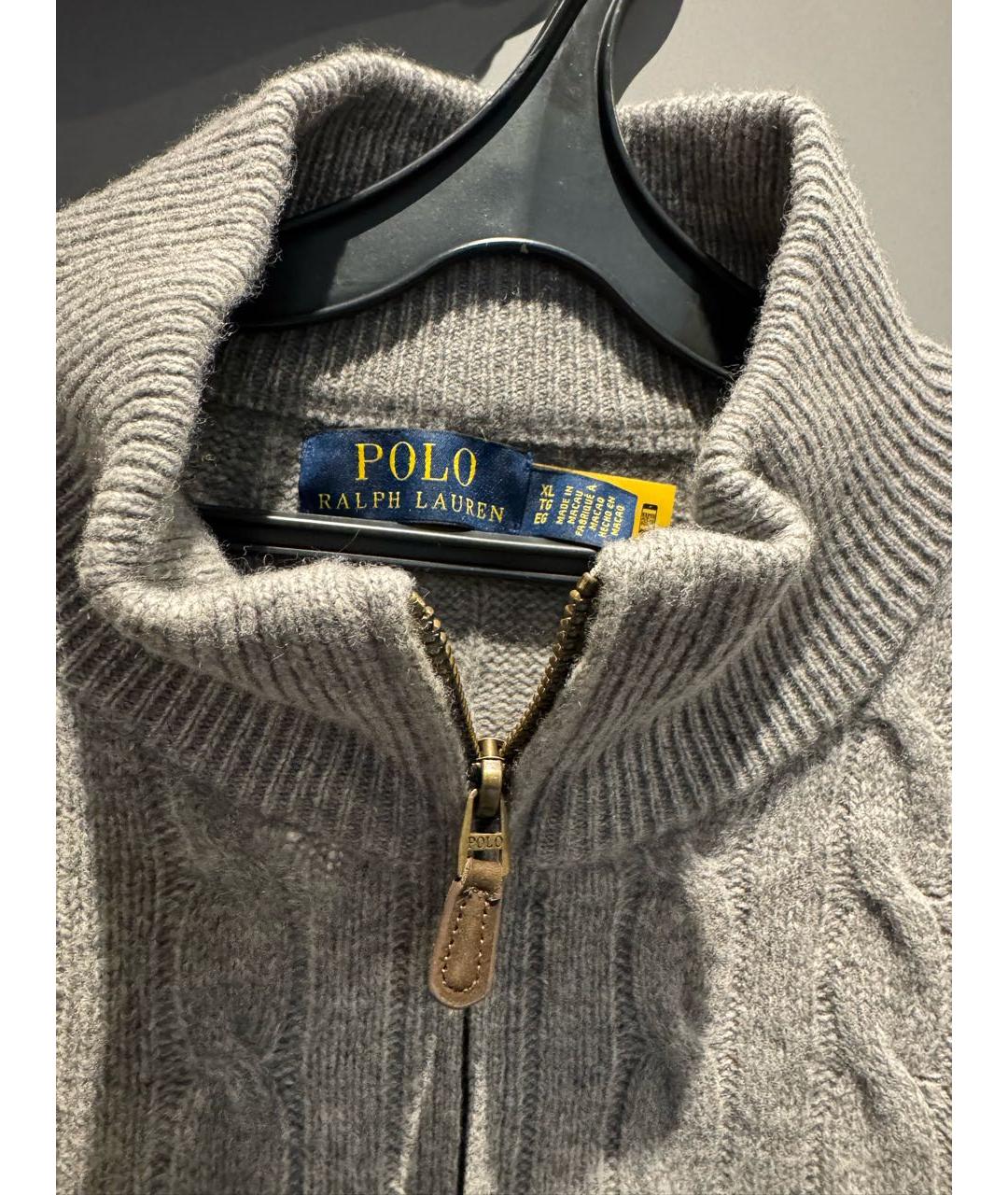 RALPH LAUREN Серый шерстяной джемпер / свитер, фото 3