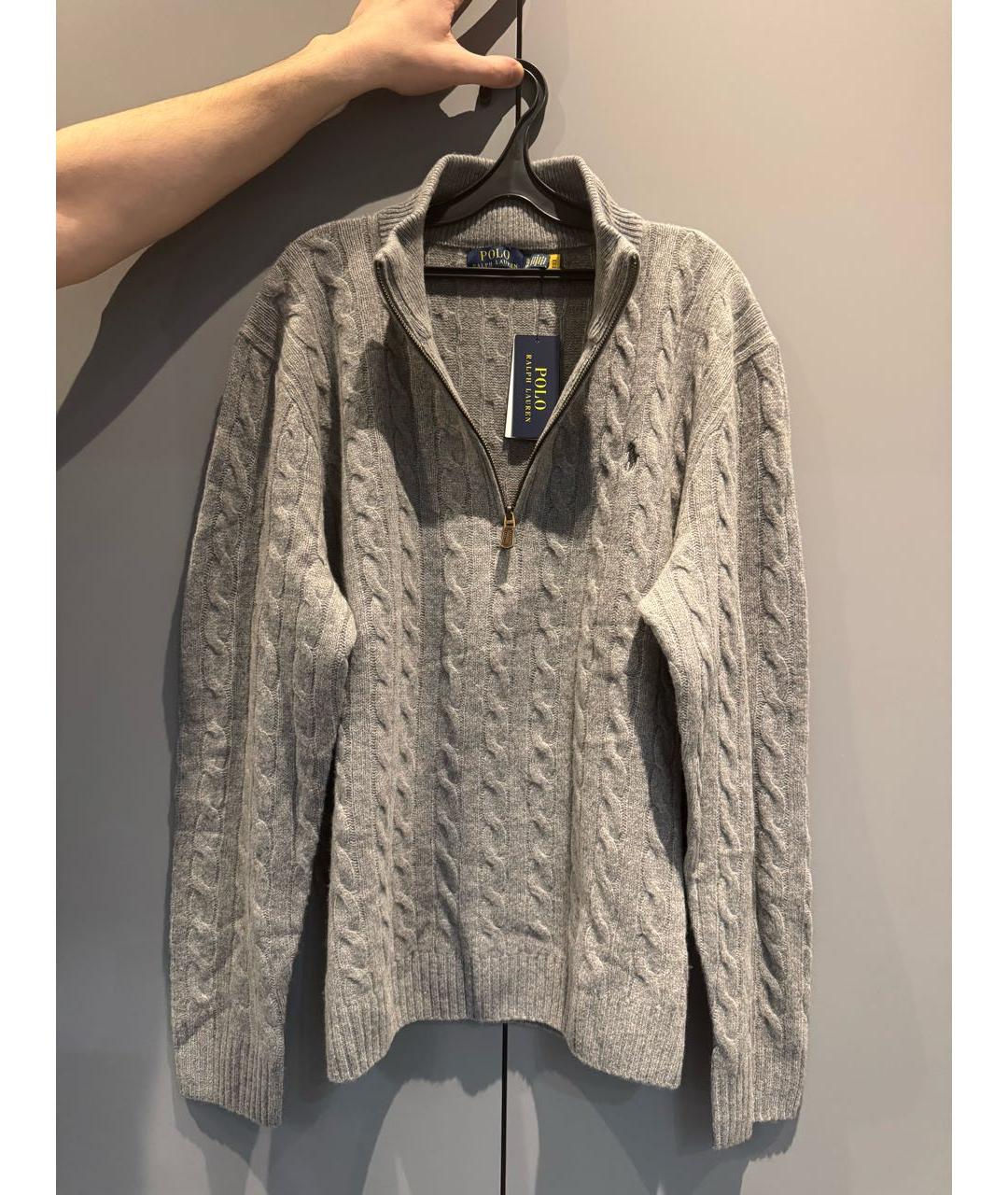 RALPH LAUREN Серый шерстяной джемпер / свитер, фото 5