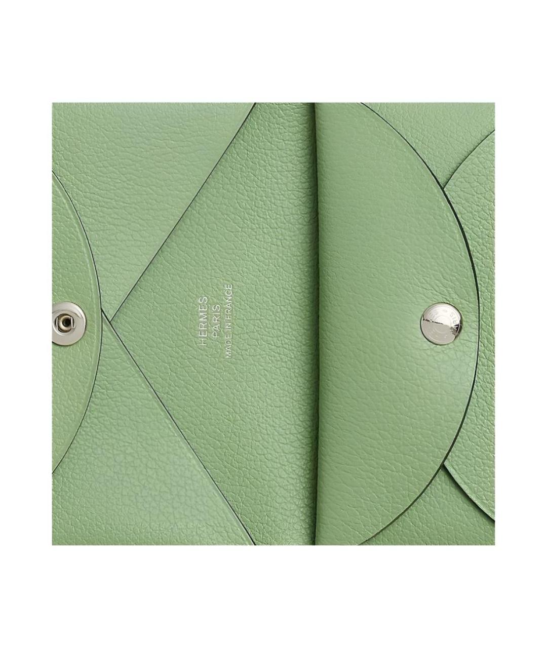 HERMES Зеленый кожаный кардхолдер, фото 3