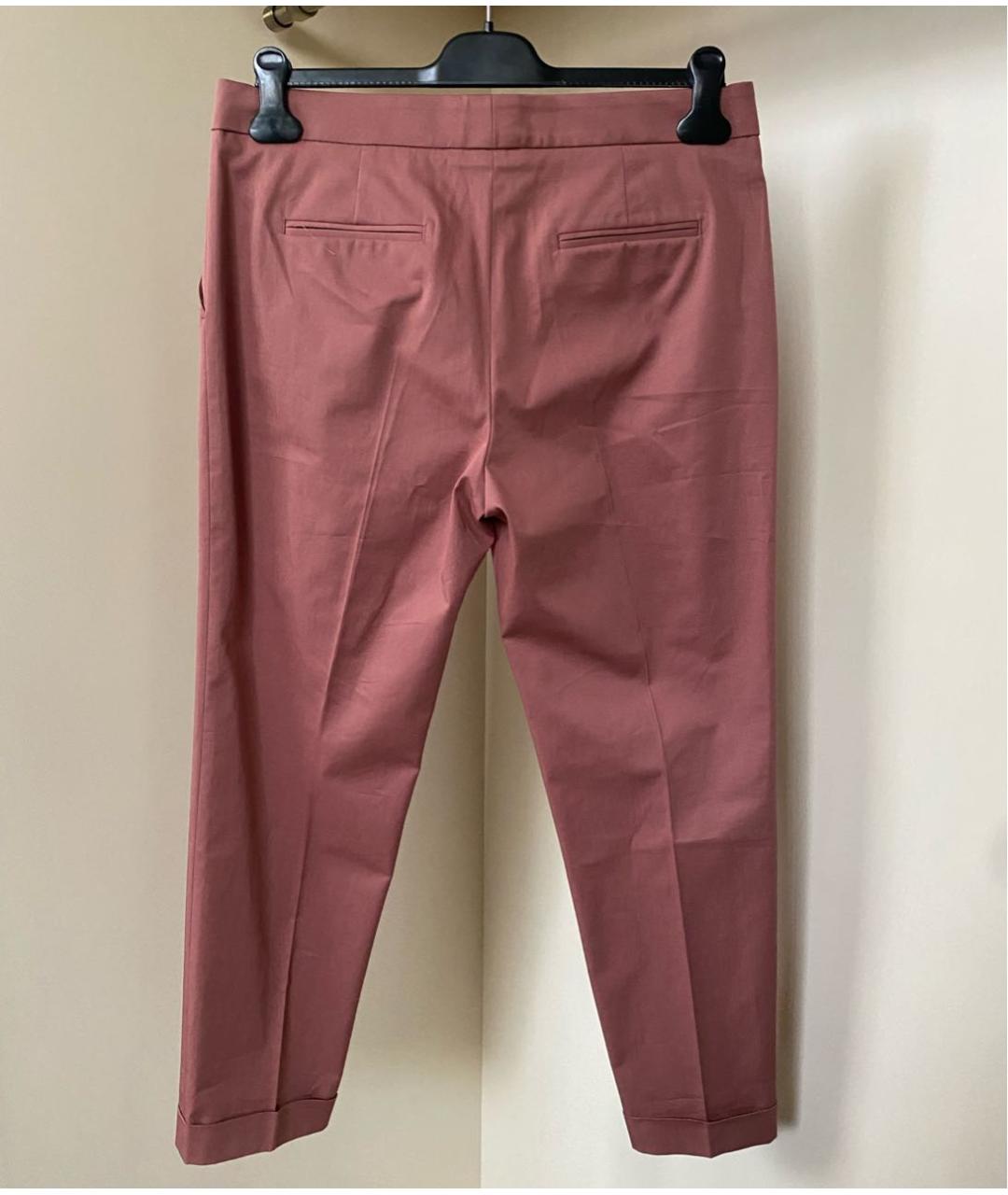 ETRO Коралловые хлопко-эластановые брюки узкие, фото 7