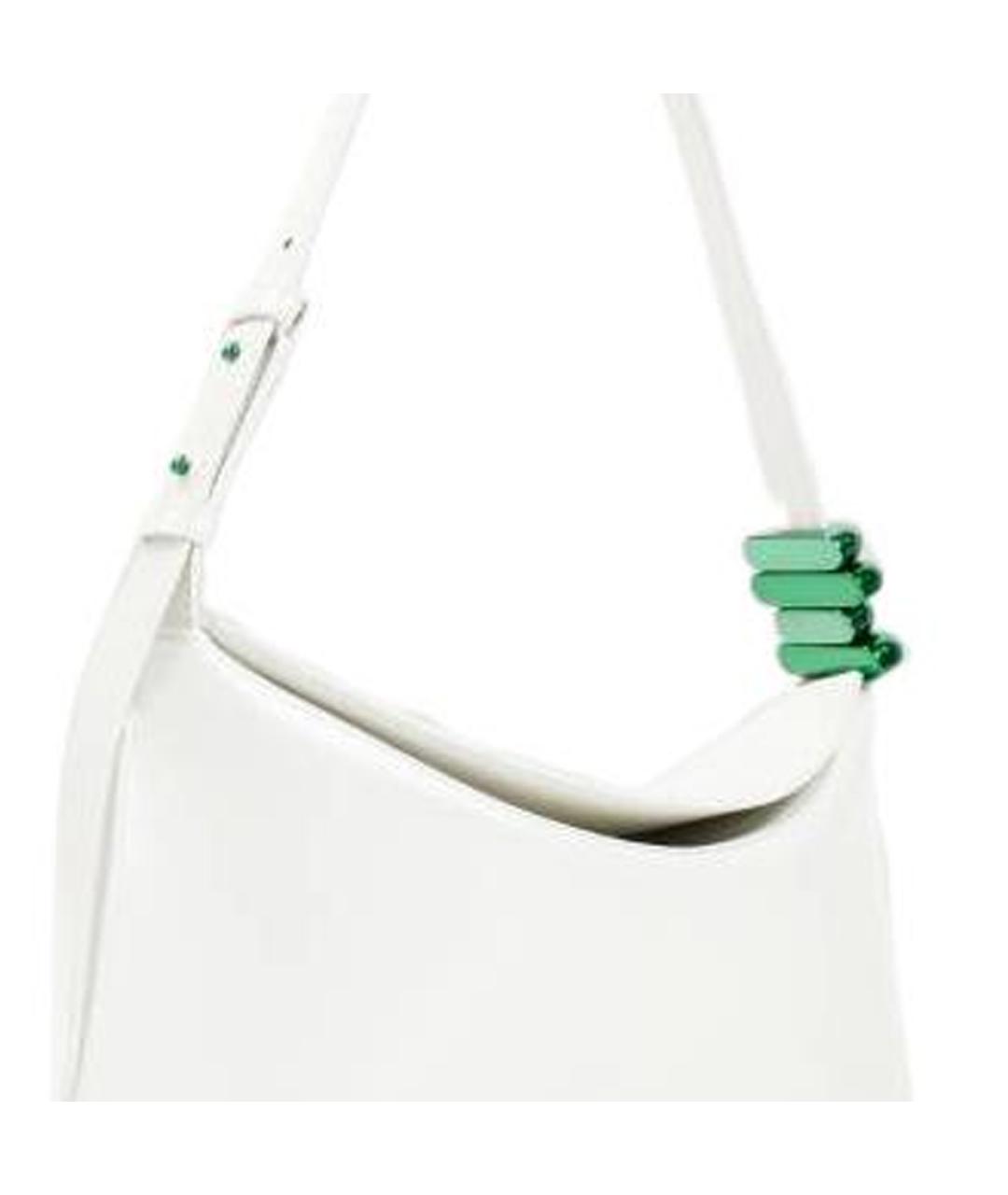 BOTTEGA VENETA Белая кожаная сумка через плечо, фото 5