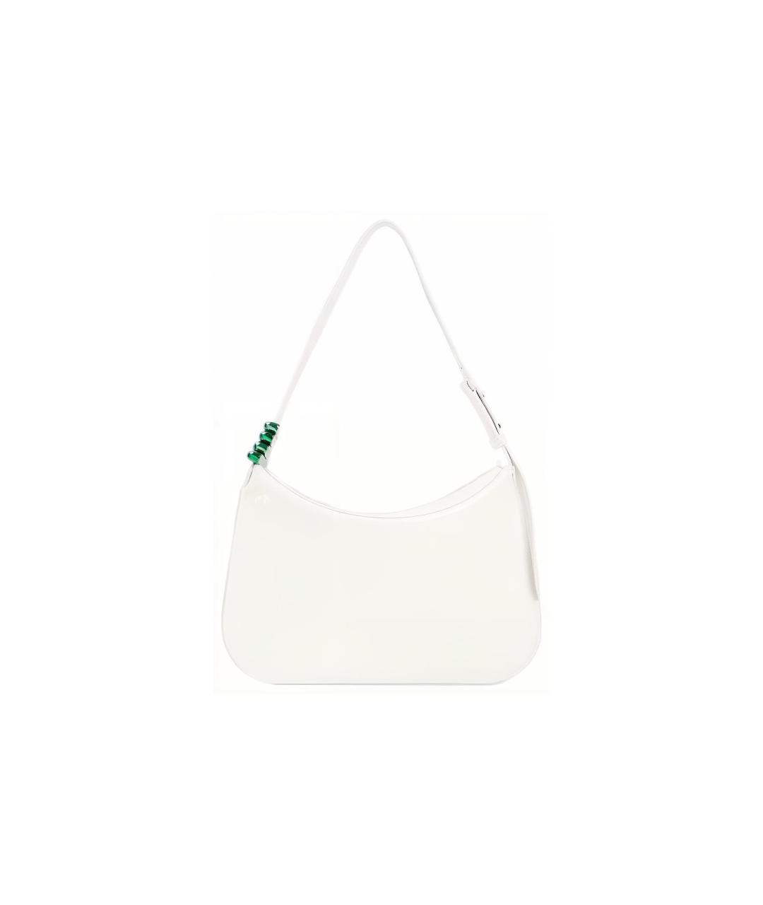 BOTTEGA VENETA Белая кожаная сумка через плечо, фото 3