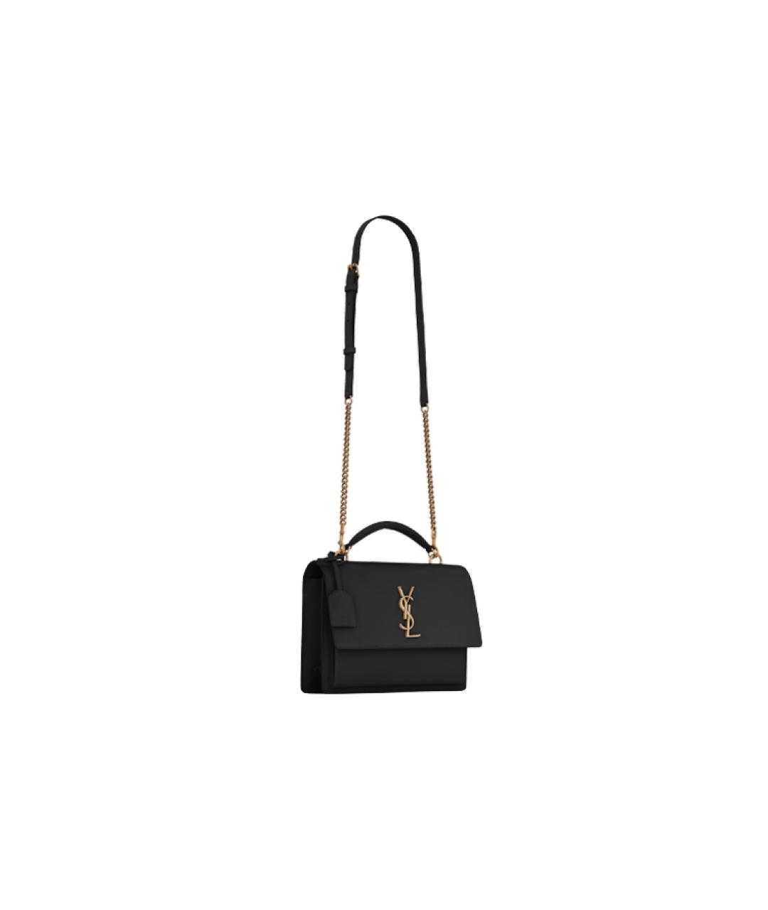SAINT LAURENT Черная кожаная сумка через плечо, фото 4