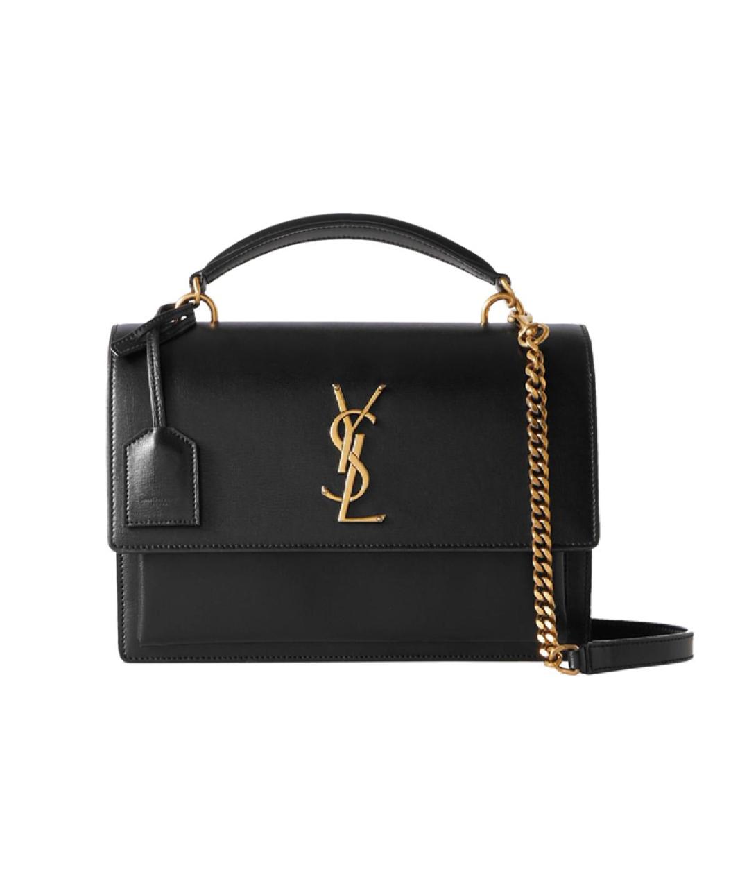 SAINT LAURENT Черная кожаная сумка через плечо, фото 1